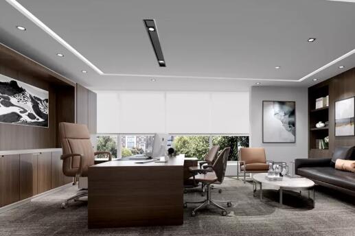 青島翻譯公司100平現代簡約辦公室裝修效果圖