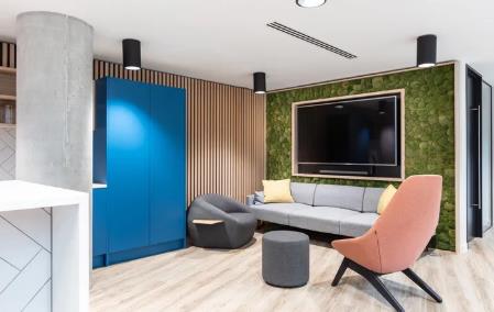 青島母嬰護理公司現代中式辦公室裝修效果圖